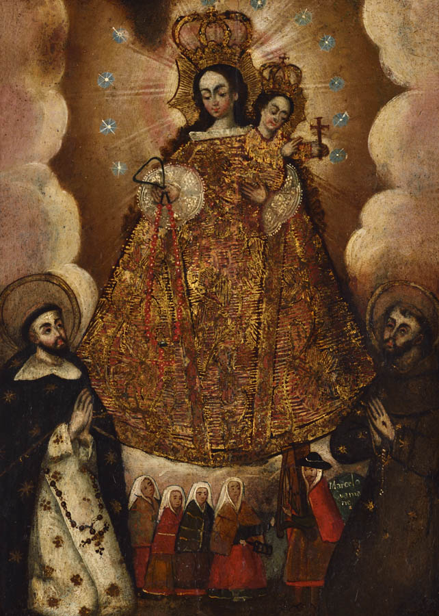 Virgen del Rosario con Santo Domingo y San Francisco